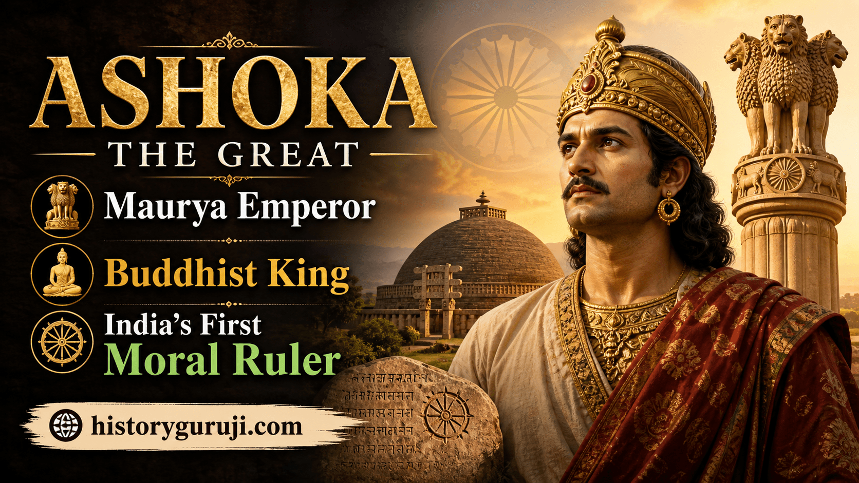 Ashoka the Great: Maurya Emperor, Buddhist King, and India's First Moral Ruler